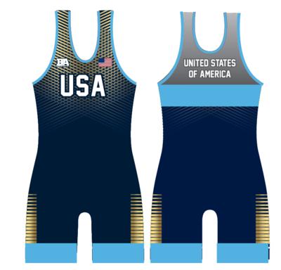Blue/Gold Usa Womens Singlet