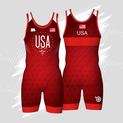 Red USA MENS Singlet
