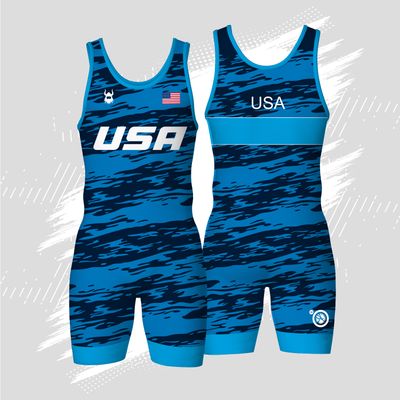 Usa Blue Striker Womens Singlet