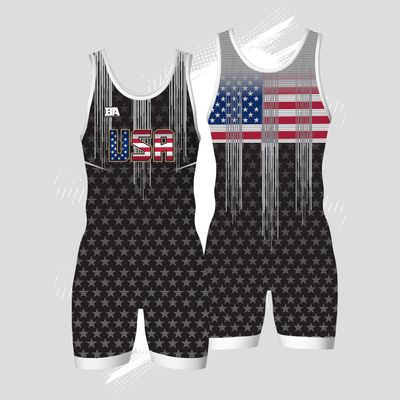 Black USA MENS Singlet