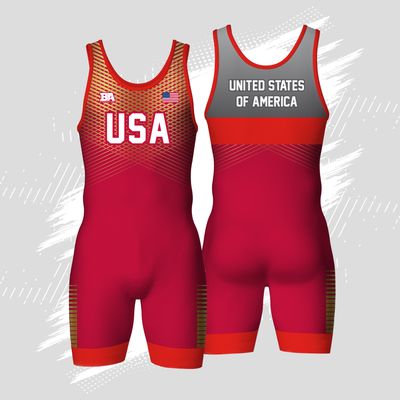 Red/Gold Usa Barbarian Singlet